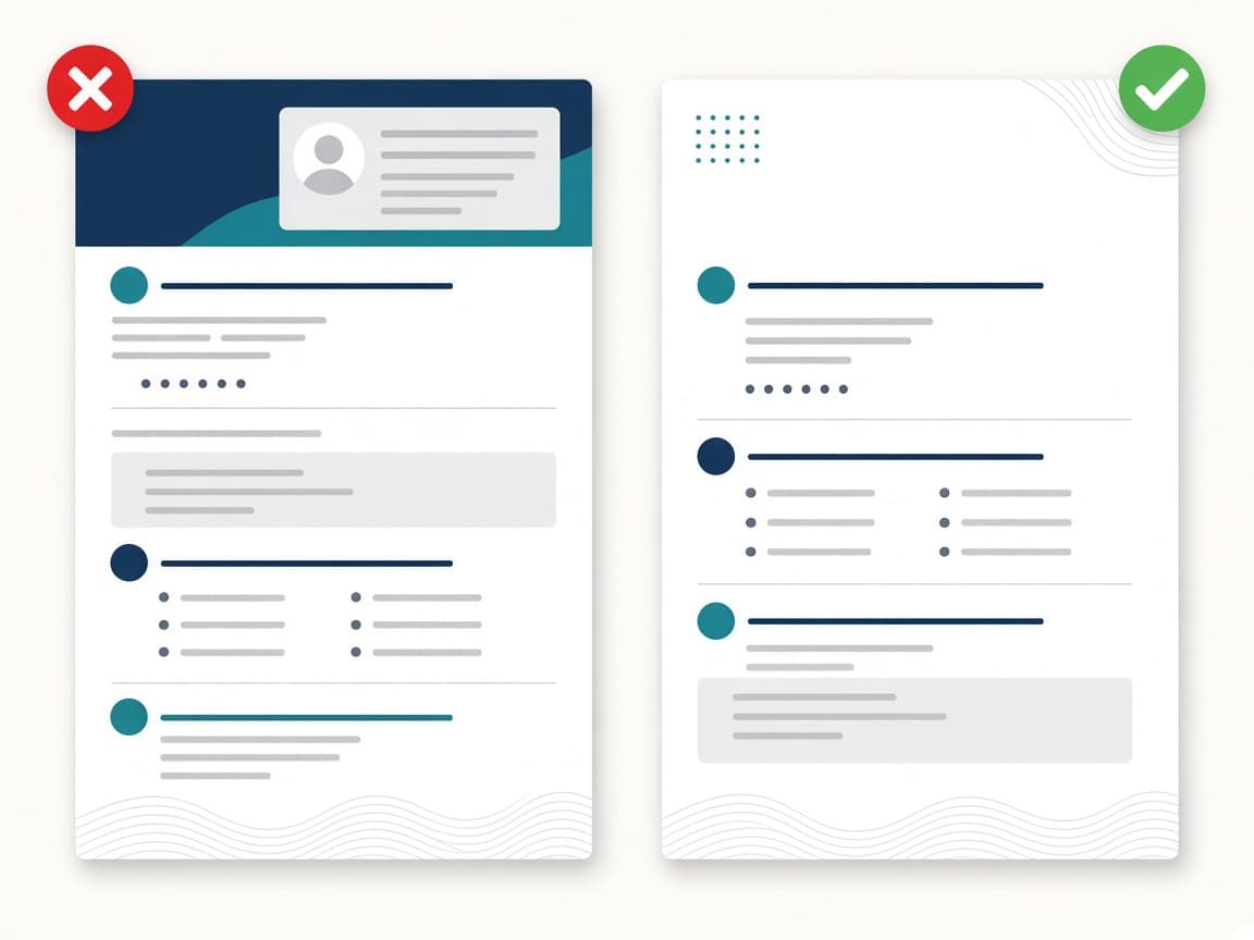 Comparison of contact details in the page header versus the first lines of the body