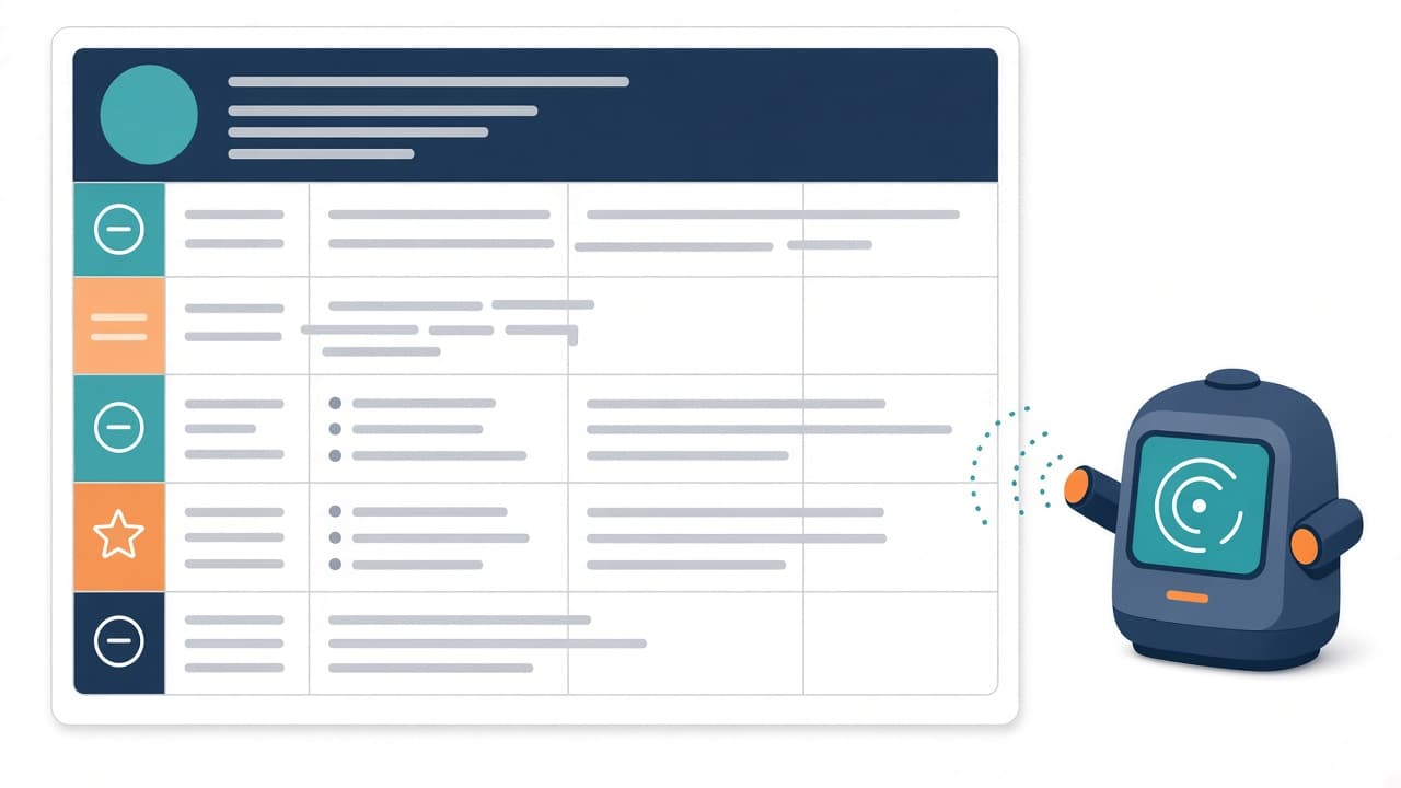Resume built from a table grid being scanned by a parser
